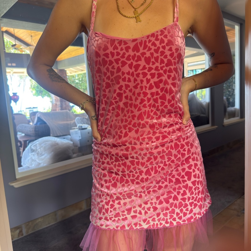 Betsey Johnson Pink Heart Mini Dress - Picture 2 of 8